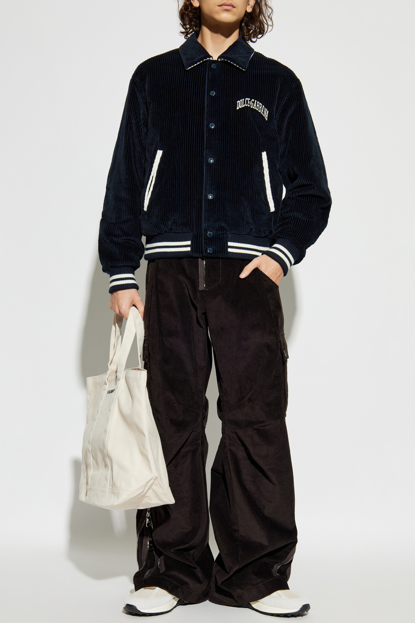 Dolce & Gabbana Corduroy jacket with embroidered logo | Men's | Vitkac